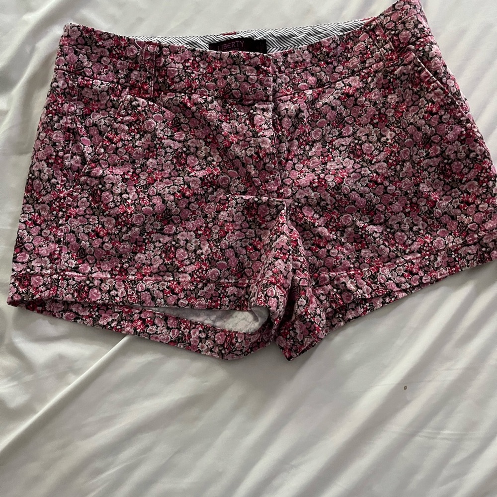 Liberty (for J Crew) shorts floral jean material, size 4